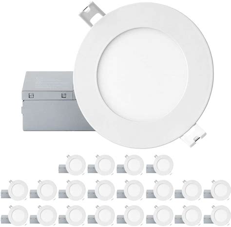 Pack Of 20 Qplus 4 Inch Slim Panel Ultra Thin Recessed Led Pot Lights