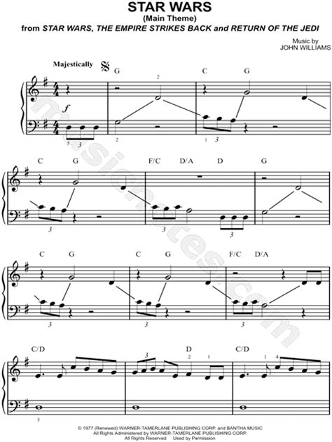How to get midi and mp3 karaoke download for this arrangement? "Star Wars (Main Theme)" from 'Star Wars' Sheet Music (Easy Piano) (Piano Solo) in G Major ...