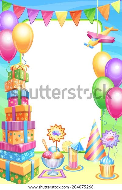 Template Happy Birthday Card Place Your Stock Vector Royalty Free