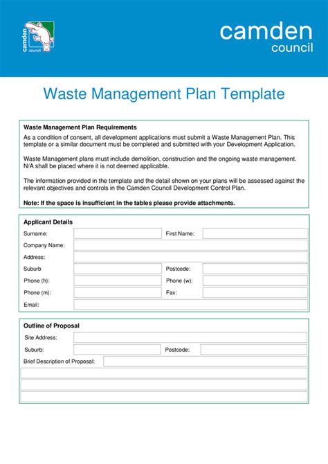 Waste Management Plan Sample In Word And Pdf Formats