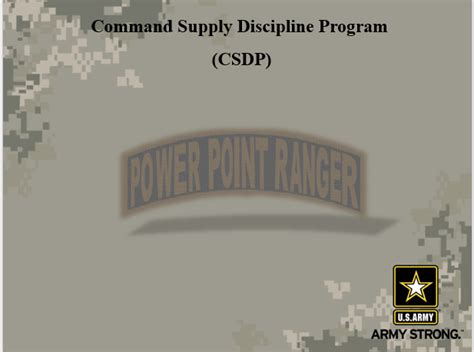Command Supply Discipline Program Csdp Powerpoint Ranger Pre Made