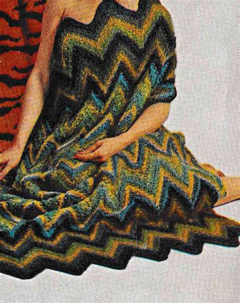 1970s Knit Ripple Afghan Easy Knitted Afghan Etsy