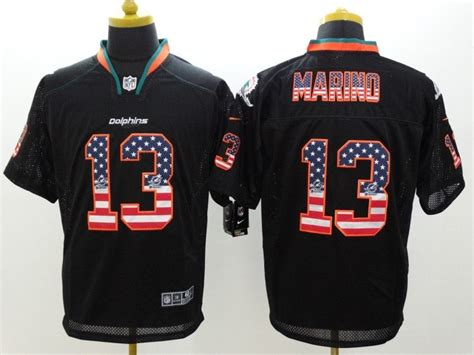Wholesale miami dolphins for womens, youth, kids, mens with elite, limited, game styles. Men's Miami Dolphins #13 DAN MARINO NFL Jersey Black USA Flag