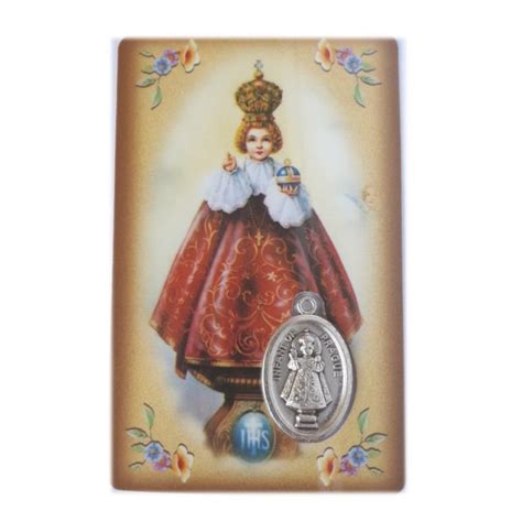 Infant Of Prague Medal Prayer Card St Martin Apostolate