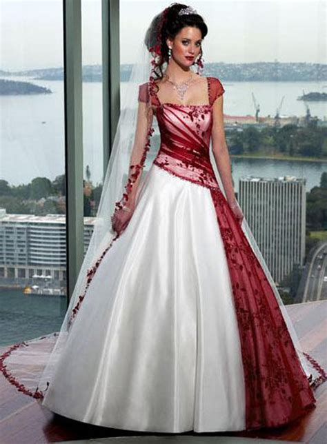 Red And White Wedding Dress Designs For Christmas Day Wedding Dress