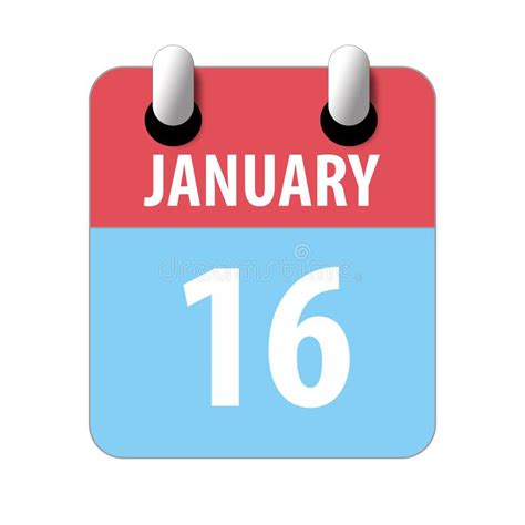 January 16th Day 16 Of Monthsimple Calendar Icon On White Background