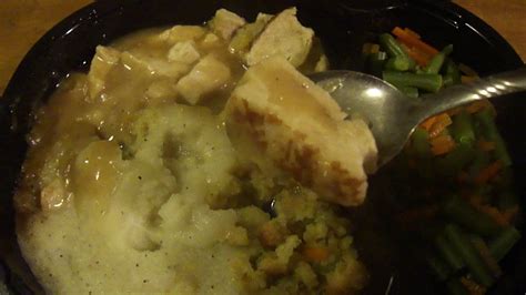 Marie Callenders Roasted Turkey Breast And Stuffing Frozen Dinner Youtube