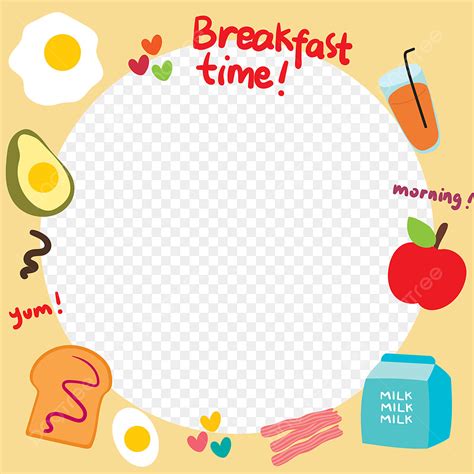 Süßer Rahmen Mit Cartoon Frühstückszeit Thema Frühstück Essen