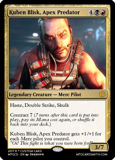 They believe in supporting veterans and are always finding creative ways to help us raise awareness and funds for our mission. Kuben Blisk, Apex Predator MTG Card by savetheteddybears ...