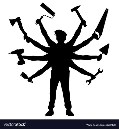 Handyman Services Silhouette Construction Worker Vector Image