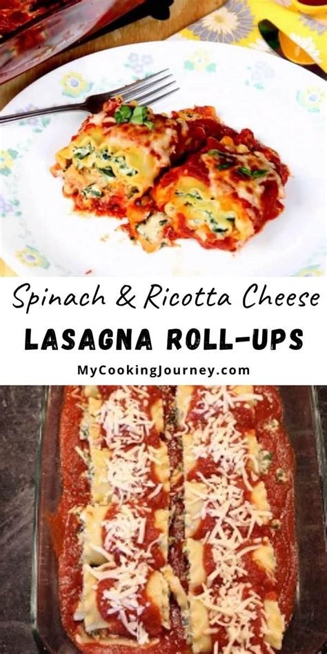Spinach And Ricotta Cheese Lasagna Roll Ups My Cooking Journey Video
