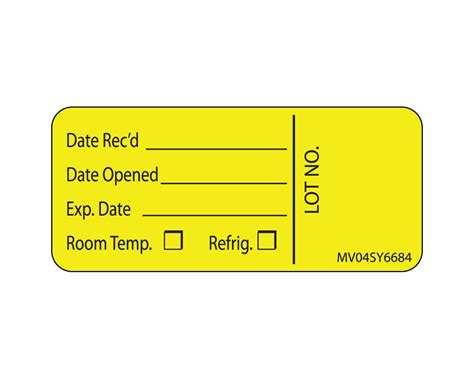 Yellow Paper Label Medvisionﾮ Mv04sy6684