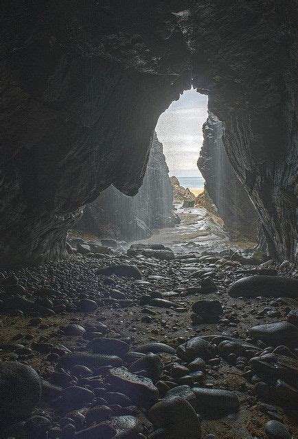 Cave Behind Plemont Waterfall In Jersey Island Uk Fantasy