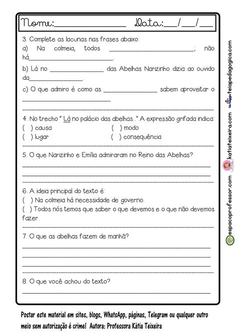 Atividades De Português 5 Ano Interpretação De Texto Com Respostas