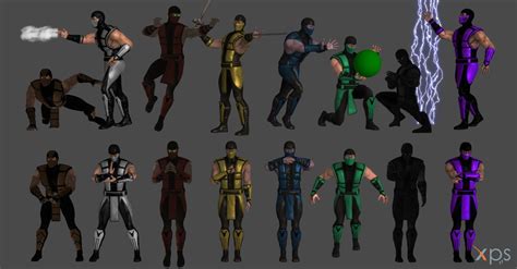 Mortal Kombat Ninja Poses By Wildgold On Deviantart