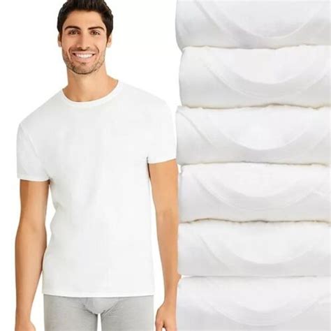 Hanes White Mens Ultimate 6pk Crewneck T Shirts Us X Large Ebay