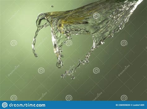Colorful Image Of White Wine Splash Isolated Over Green Background