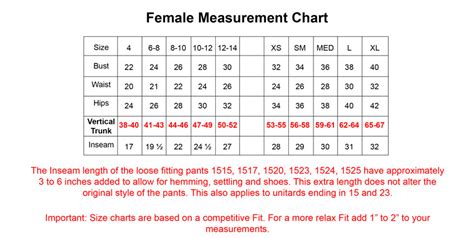 Female Measurement Chart