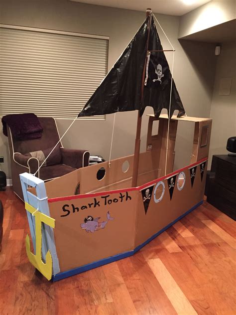 Cardboard Pirate Ship Complete With Anchor Cardboard Pirate Ship