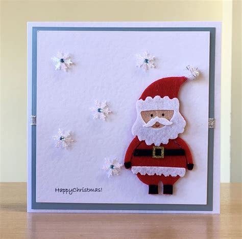 Christmas Card Handmade Felt Santa Embellishment For More Of My Cards Please Visit
