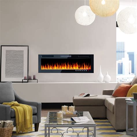 Frhlozdx 36 Inch Electric Fireplace In Wall Recessed And Wall Mounted
