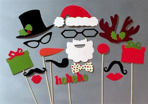 Christmas Photo Booth Props 17 Piece Santa Wedding Photo Props Set