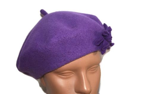 Lilac French beret Girl's wool beret Vintage lavender hat | Etsy