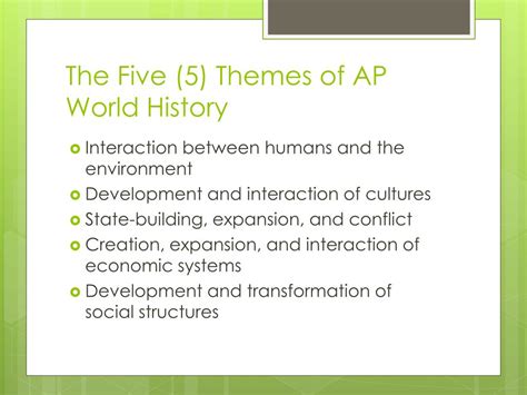 Ppt The Five 5 Themes Of Ap World History Powerpoint Presentation