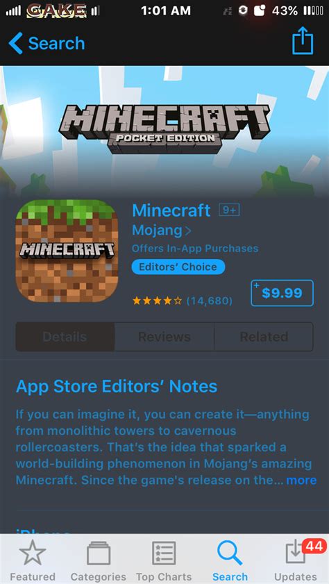 This is page where all your minecraft objects, builds, blueprints and game essentials: ios appstore - iOS Minecraft app re-installation/re ...