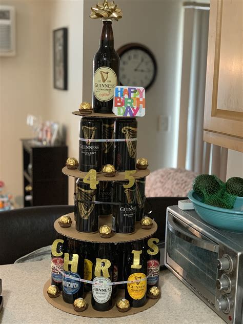Birthday Beer Tower Cake For Husband Birthday Beer Diy Birthday Ts