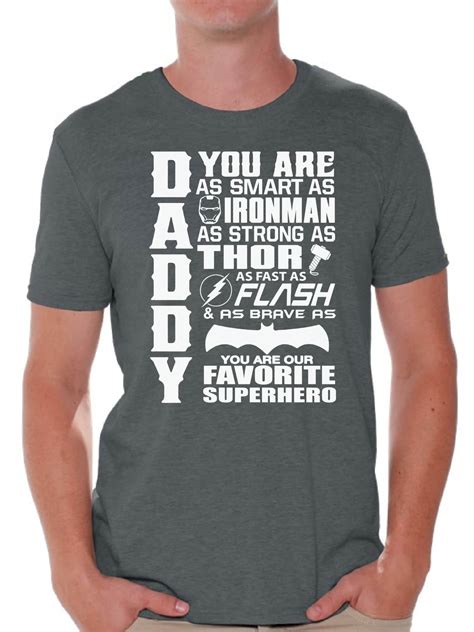 Awkward Styles Men S Daddy Superhero Graphic T Shirt Tops Proud Dad