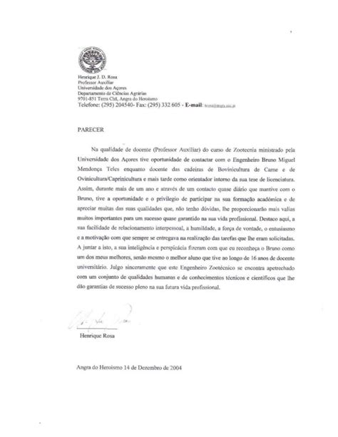 Exemplo De Carta De Recomendacao Academica Exemplo De Carta De