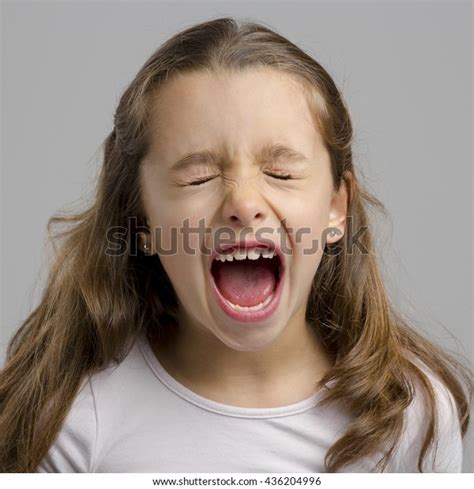 Studio Portrait Little Girl Yelling Stock Photo 436204996 Shutterstock