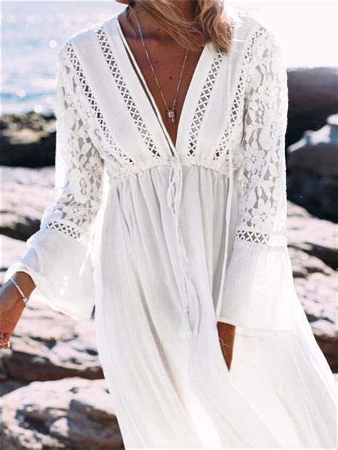 White Beach Cover Up Lace Palmer Okeefe