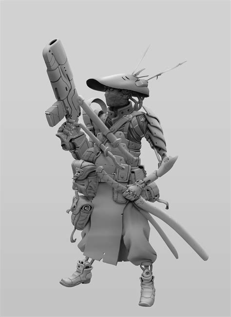 Cyborg Samurai 2 Greyscale By Stman On Deviantart