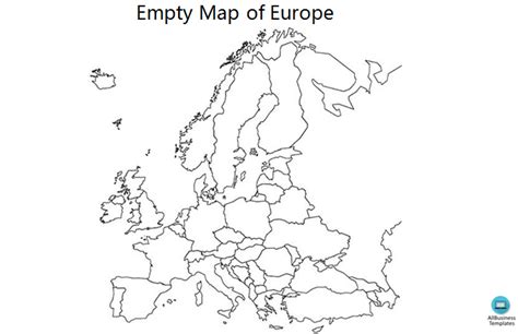 Empty Map Of Europe Outline Templates At In