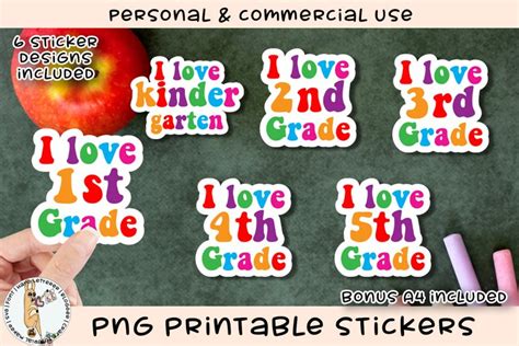I Love Grades Stickers Png Printable Stickers