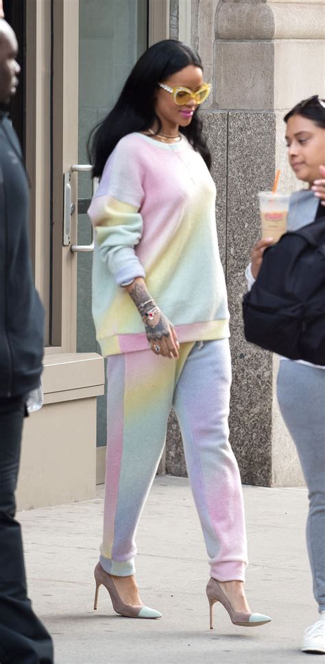 March 28 2016 Who Rihanna What A Bright Tracksuit Why Rihanna Takes Spring Dressing To Comfy