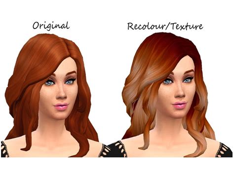 The Sims Resource Messy Curls With Bangs Recolour And Retexture