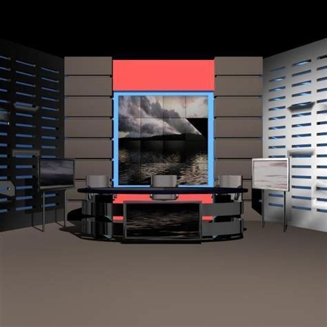 Stage News Tv Studio Set Design 004 Cgtrader
