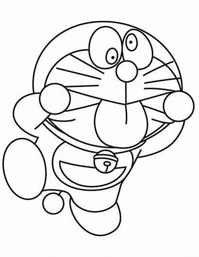 Doraemon Coloring Pages Silly Cartoon Face Faces
