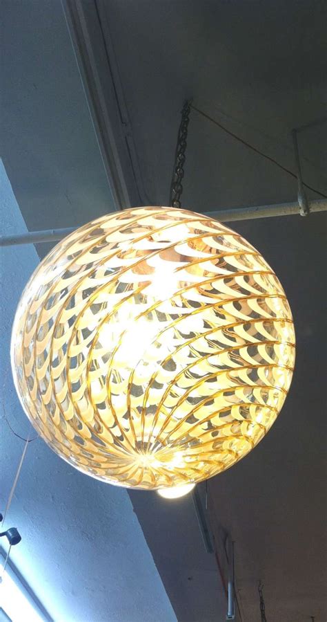 Mid Century Italian Blown Glass Globe Table Lamp Or Pendant At 1stdibs