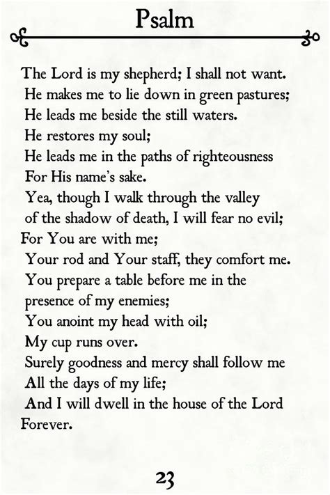 The lord is my shepherd, i shall not be in want. Psalm 23-Bible Verse Wall Art Collection Painting by Mark ...