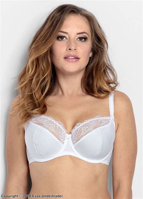 elegant bra embroidery partially sheer cups small dots b to k cup