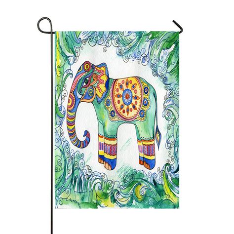 Eczjnt Ed Elephant African Totem Tattoo Outdoor Flag Home Party Garden
