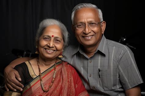 premium ai image happy indian old couple posing for photo