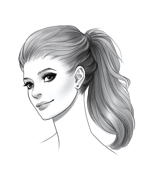 Chicago Hairstyle Ponytail Drawing Girl Hair Drawing Hair Sketch