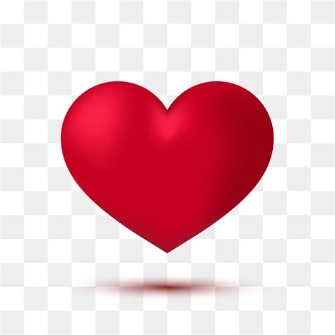Soft Red Heart With Transparent Background Vector Illustration 324693