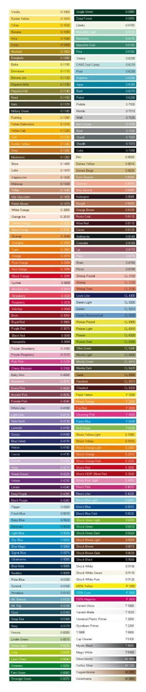 Print Copic Color Chart Complete Color Chart Pantone Color Design