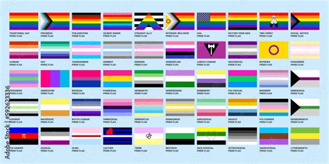 Vetor De Lgbt Sexual Identity Pride Flags Gender Collection Flag Of